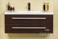 Modna szafka z dwiema szufladami i białą dolomitową umywalką