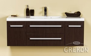 Szafka łazienkowa wenge mat 120cm FOKUS z umywalką