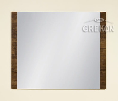 Lustro do łazienki z frontem w kolorze antycznego drewna