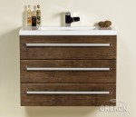 Szafka łazienkowa antyczne drewno 80cm FOKUS z umywalką