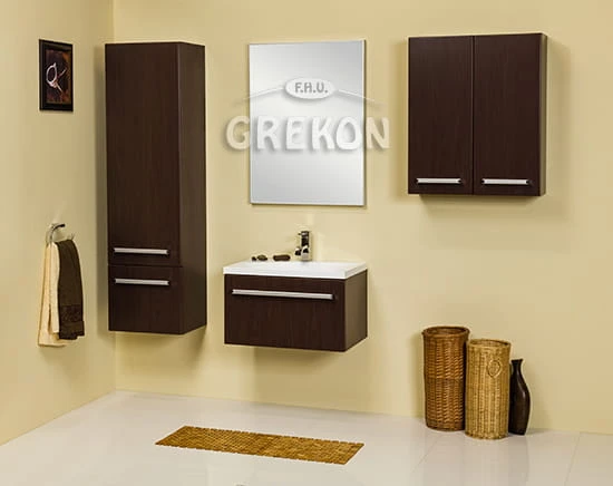Meble łazienkowe w kolorze wenge mat seria Fokus