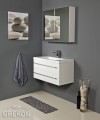 Zestaw wiszących mebli łazienkowych z szafką lustrzaną