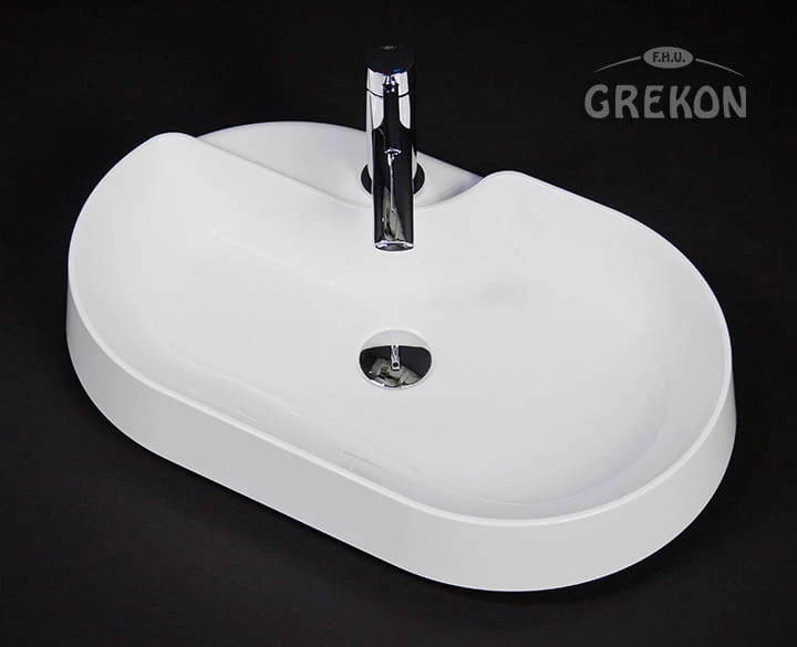 Owalna umywalka dolomitowa ROUND-600C