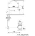 Bateria umywalkowa Kohlman Axis QB205N 2-otworowa - schemat