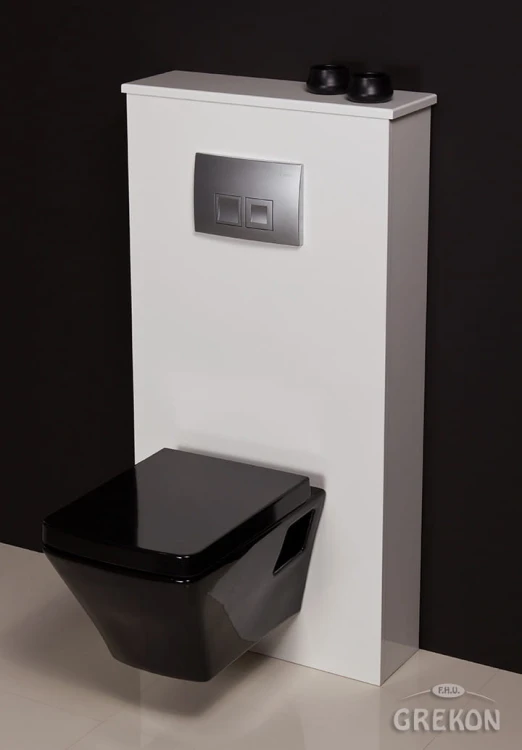 Biała nowoczesna zabudowa do wc seria Fokus New