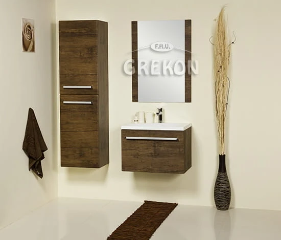 Nowoczesne i eleganckie meble łazienkowe Fokus antyczne drewno