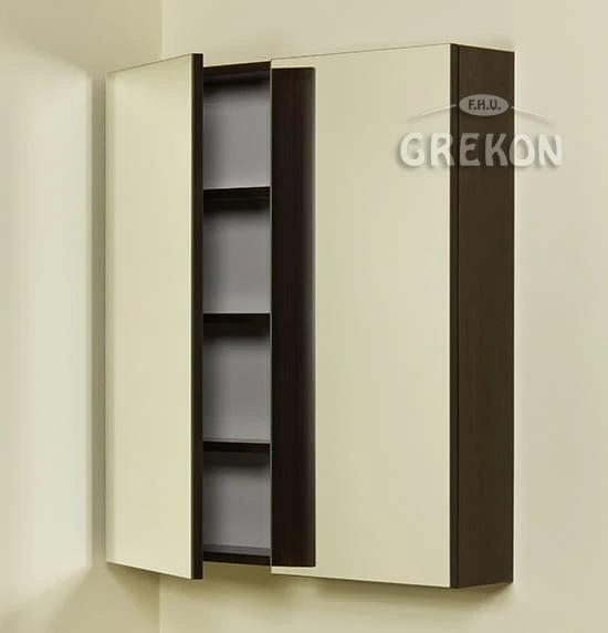 Elegancka szafka łazienkowa z lustrem kolor wenge