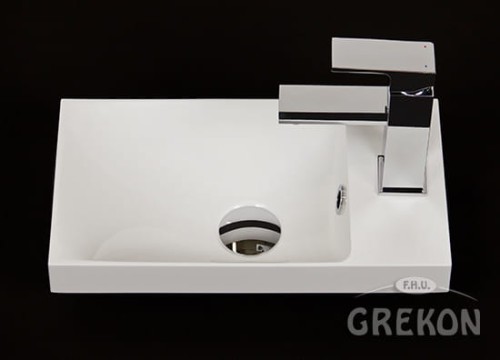 Umywalka dolomitowa PENELOPE 400R/L biała