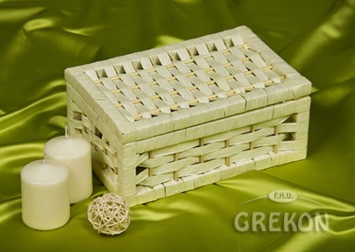 Koszyk wiklinowy zamykany waniliowy JD9508 S mały