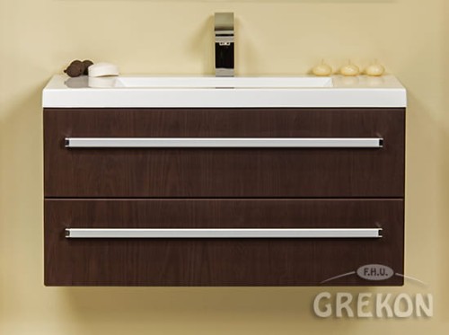 Prostokątna szafka pod umywalkę w stylowym kolorze wenge