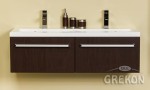Szafka łazienkowa wenge mat 120cm FOKUS z umywalką podwójną