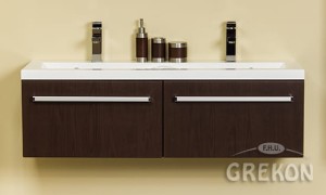 Szafka łazienkowa wenge mat 120cm FOKUS z umywalką podwójną