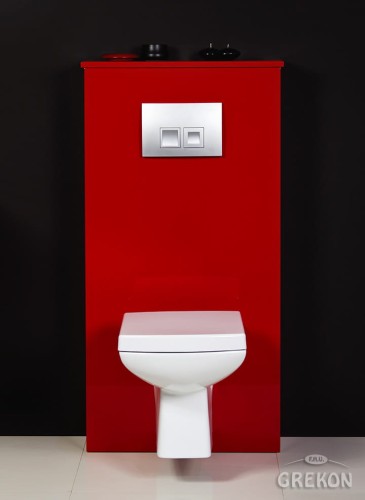 Zabudowa stelaża wc czerwona seria Fokus