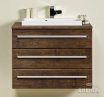 Szafka łazienkowa antyczne drewno 80cm FOKUS z blatem i umywalką