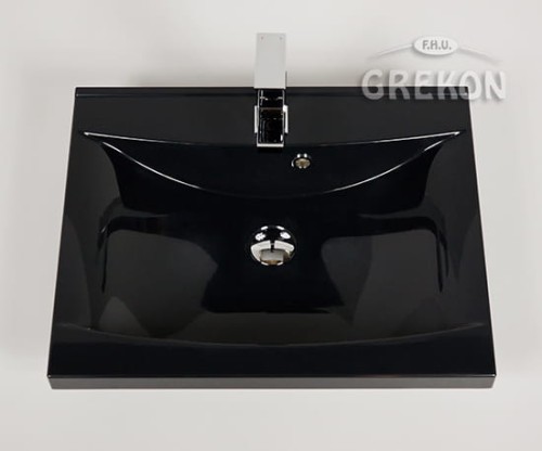 Umywalka dolomitowa LUCY-600C czarna