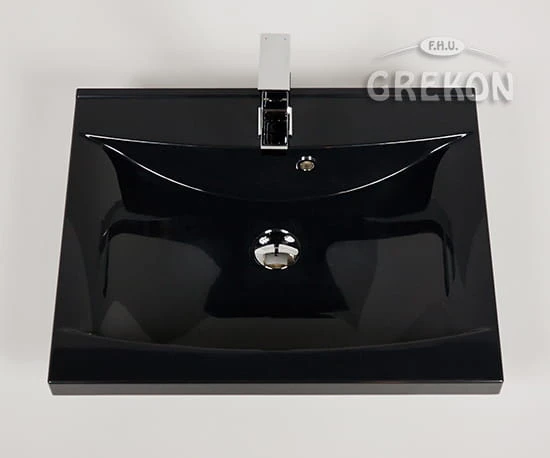 Umywalka dolomitowa LUCY-600C czarna