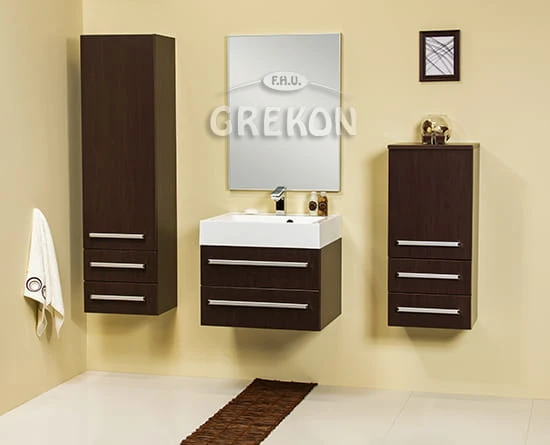 Elegancki zestaw mebli łazienkowych w kolorze wenge