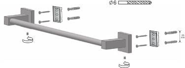 ARKTIC - wieszak kąpielowy 460 mm 01469 - schemat