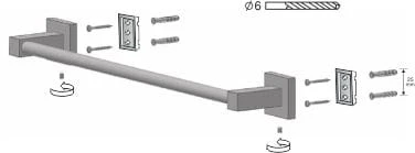ARKTIC - wieszak kąpielowy 460 mm 01469 - schemat